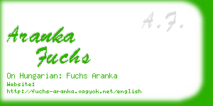 aranka fuchs business card